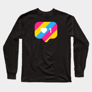 Instagram Heart Notification - Pansexual Pride Flag Long Sleeve T-Shirt